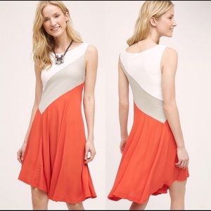 Anthropologie Maeve Cameroon Colorblock Asymmetrical Dress in Medium